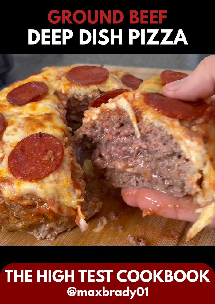 Ground beef deep dish pizza